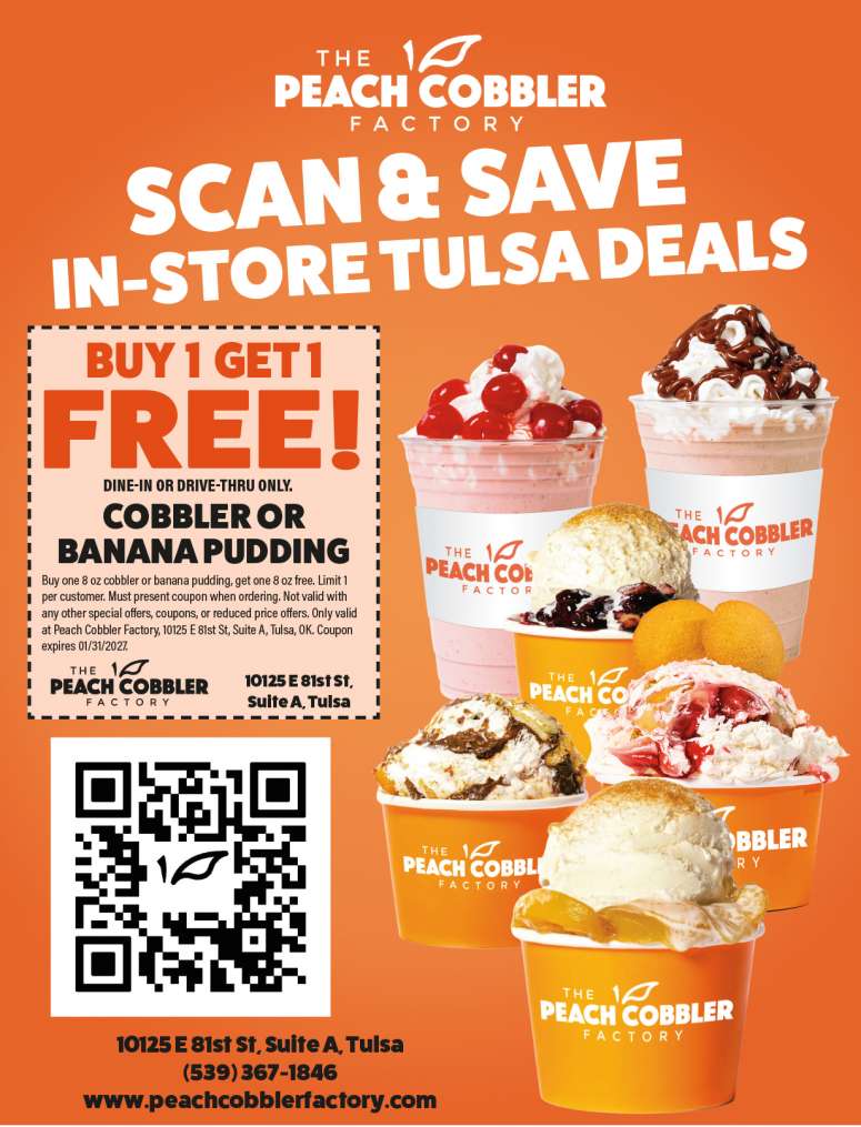 Buy 1 Get 1 Free at The Peach Cobbler Factory