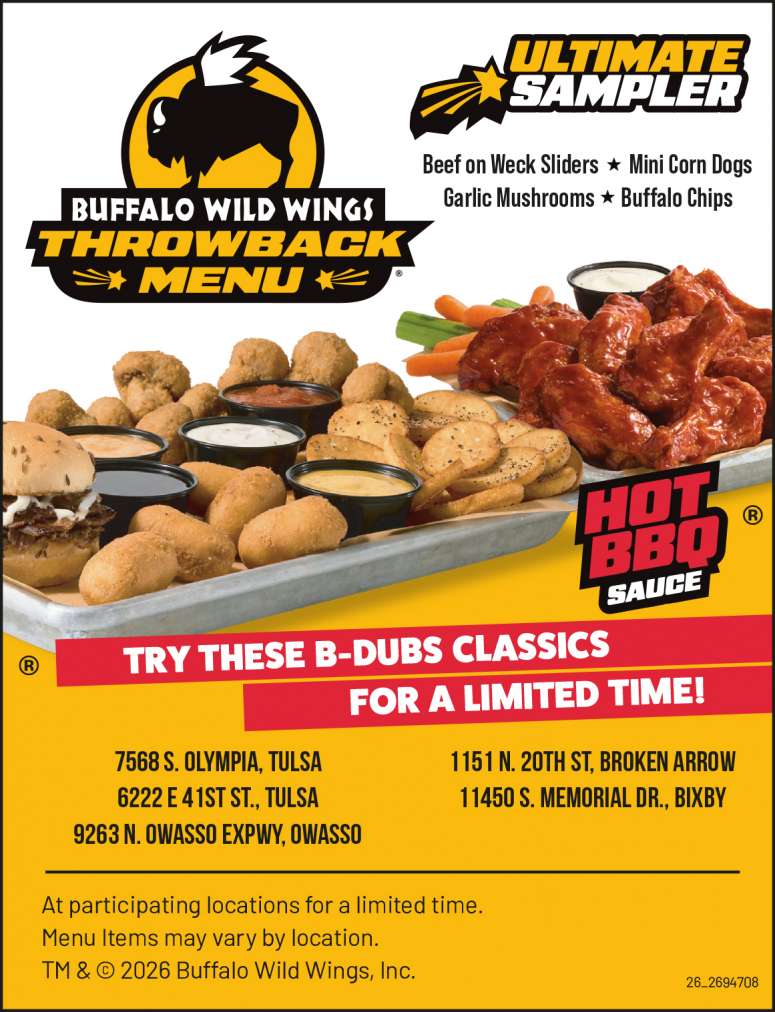 Enjoy the Ultimate Sampler during Throwback Menu at Buffalo Wild Wings