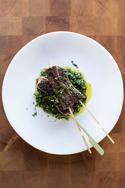 Grilled Steak Skewers with Chimichurri Sauce