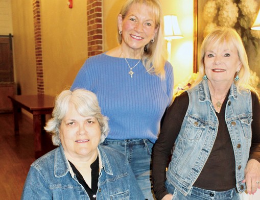 2026 Boots on the Boulevard and Lilac Festival event organizers: Anita Miller Program Manager, Claremore Main Street; Susan Gebhart, Three-Twenty on Main Event Center; and Brenda Reno, Sailor Antiques and Collectibles. Value News VN Magazine and Values, Inc. photo, April 2026.