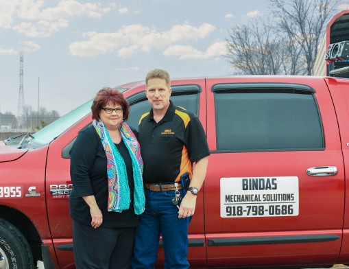 Sherri and George Bindas, Bindas Mechanical, family owned and operated.