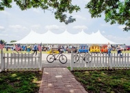 Enjoy live music and dining under the big tent. Photo courtesy of the Indian Women’s Pocahontas Club, 2024.