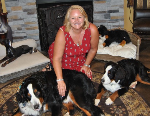 Angel Askins with her pets, Yadi and Crosby.