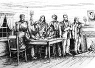 Image of the signing of the Treaty of New Echota.
Photo courtesy of Keith Austin, public domain, July 2026