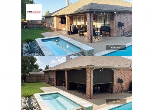 American Patio Enclosures will provide shade, privacy, and a touch of elegance for your home. Before and After photos courtesy of American Patio Enclosures, April 2026
