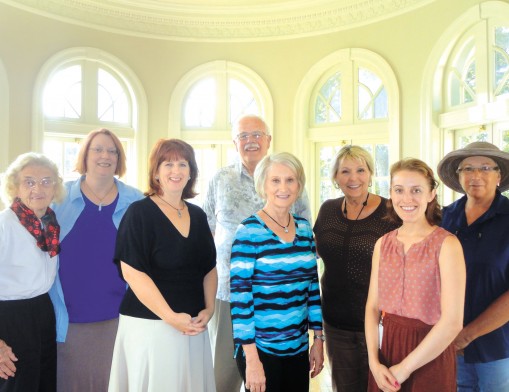 Committee members of An Evening of Wine & Roses (L to R): Jean Rodgers, Kama Rheuark, Megan Stevens, Mike Blake, Deb Kirkpatrick, Barbie Raney, Abigail Smith, and Mary Lou Havener.