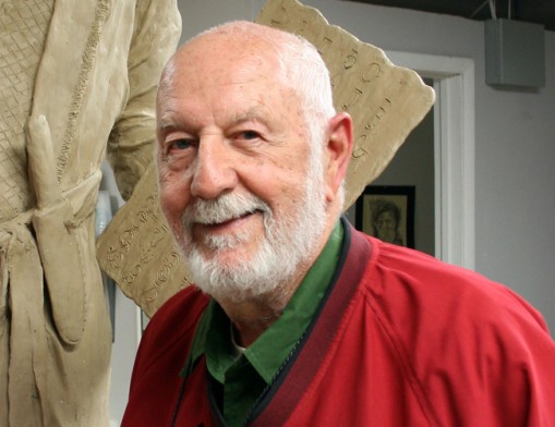 Sculptor J. David Nunneley, with his current in-progress monument sculpture of Sequoyah, entitled “The Greatest of His Race.” The piece is commissioned by Gilcrease Museum and will reach its final destination at the museum sometime in late 2016.