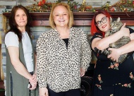 The caring hearts at Angel’s Pet Funeral Home and Crematory are Michelle Storey, Angel Askins, Jessie Rogers holding Leroy, and Crosby who is Angel’s faithful Bernese Mountain dog. 
Value News VN Magazine and Values Inc. photo, April 2026.
