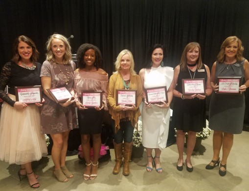 Pictured Left to Right, 2018 Leading Ladies Award winners included Ashley May, Brooke McIntyre, Katelyn Gamble, Brenda Reno, Crystal Campbell, Carolyn Robison, and Layla Freeman.