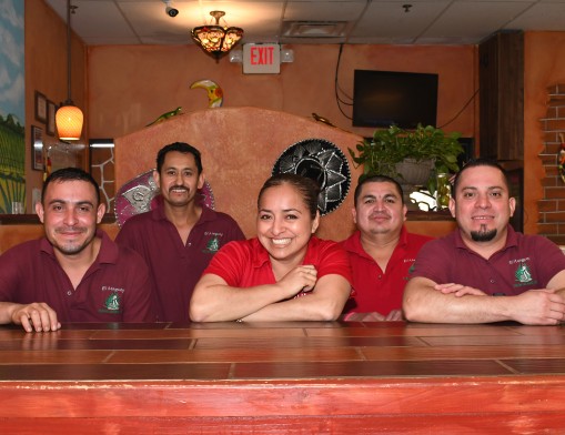 El Maguey is all about family. Kitchen crew with Chantal. (L-R: Genaro, Mario, Chantal, Ubaldo, Pablo.)