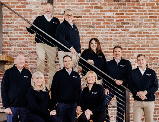AVB Bank Executive Management Team (L-R, top row) Jody Manning, Javier Gamarra, Kelli Sowell, Topper Causby & John Walker; 
(L-R, bottom row) Randy Waldrup, Kelley Kimbrough Rash, Ted Cundiff & LaTonya Cundiff. Photo by Tony Li, courtesy of AVB Bank, January 2026.