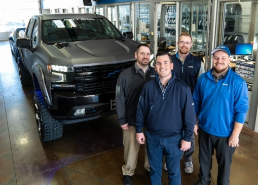 South Pointe Chevrolet service advisor team (L-R) Jody Moore, service director Wes Adams, Brennen Phipps and Kenny Peevyhouse.