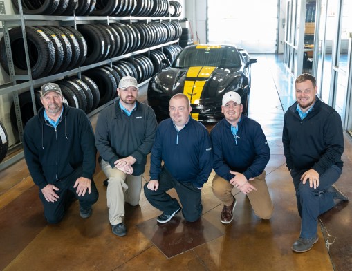 South Pointe Chevrolet service advisor team (L-R) service manager Alan McLaughlin, Jody Moore, Mike Wolfe, Wes Adams and Kenny Peevyhouse.