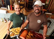 Teresa and Tyler Roberts owners of Billy Ray’s Catfish & BBQ Company in Broken Arrow. VN Value News Magazine & Values, Inc. photo, September 2025.