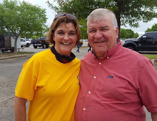(Left to right) Reveille Rotary President Elect Tanya Andrews with Celebrity Judge Jim Thomas.