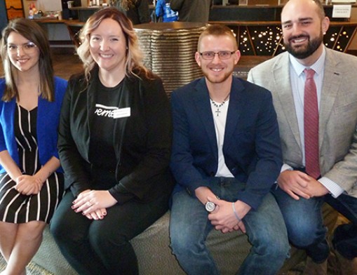 (L-R) BAYP Treasurer Krys Lambert,  BAYP Chairman Jessica Adamson, BAYP Vice-Chair Jairus Daniels, Sponsor Vincent Snelling.