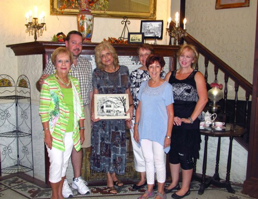 Members of the Rogers County Historical Society are preparing for the upcoming Old Home Tour in downtown historical Claremore. (L to R): Hoytanna Benigar, RCHS president; Patrick Deaver, vice-president; Susan Cunningham, Belvidere Gift Store Manager; Sandra Coy, RCHS treasurer; (back) Kathy Wilken, Belvidere Tea Room Manager; and Morgan Williams, RCHS vice-president. Cunningham’s historic home is one that will be featured on the Old Home Tour.