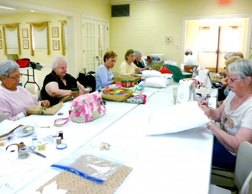 Tulsa Herb Society members meet throughout the year to craft items for Carols and Crumpets.