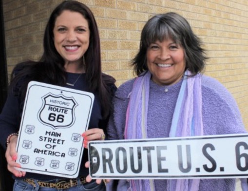 From left, Ashley May, Director of Communications, and Barry Myers, Chamber President hope Chamber Restaurant Week will attract out-of-towners traveling Route 66.