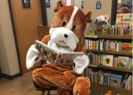 Bookley, the store’s mascot, during children’s story time at Another Chapter Bookstore.