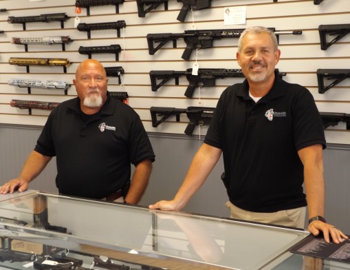 Andy Shidell (L) and Danny Jones (R) of Crusader Tactical provide Oklahoma gun owners news and information about Oklahoma's Constitutional Carry law that goes into effect November 1, 2019.