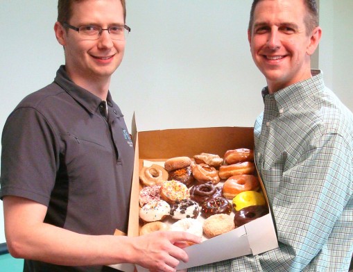 Ryan Marrs (left) and Cody Andrus (right) are former co-workers turned friends turned business partners. The pair launched Donut Run in September 2015 and don’t plan on stopping any time soon.