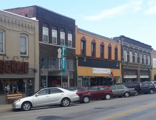The shops on downtown Claremore, which was recently added to the National Register of Historic Places.