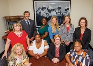 The friendly staff at First Call Medical.   Back Row L to R: Teresa Bennett, Mark Penny, Almetra Bailey, Tara Ellis, Susan McKemy, Brenda Wilson. Front Row L to R: Lisa Harger, Tammy Lurks, Jennifer Tyrl, Wanda McKinney. 
VN Value News Magazine & Values, Inc. photo, December 2025.