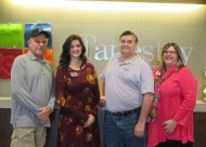 The staff of Tapestry is committed to surrounding their seniors with a positive attitude for an upbeat community. Staff members pictured left to right: Housekeeper Jimmie Williams, Property Manager Paige Johnston, Assistant Manager Crystal Nichols and On-Site Maintenance Supervisor Doug Urie.