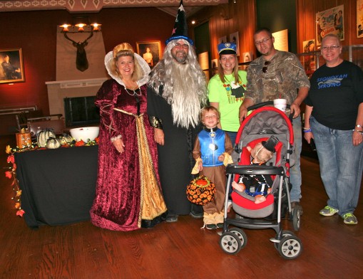 Rogers County Commissioner and Mrs. Ron Burrows share the Halloween holiday with visitors to “Night at the Museum.”