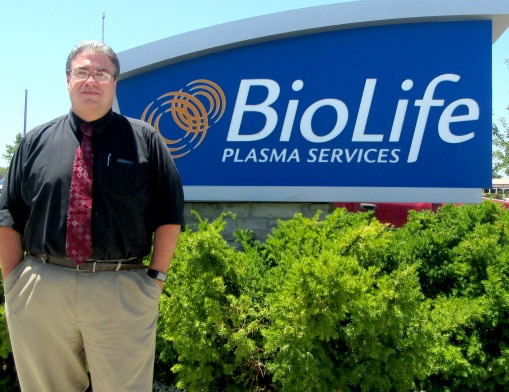 Interim Center Manager Steven Ables encourages others to save lives through donating plasma.