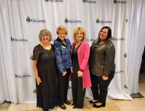 KBAB Winners: (L-R) Keep Broken Arrow Beautiful Vice Chair Beverly Forester, Chair Sharon Atcheson, Board Member Mandy Cole, City of Broken Arrow Recycling Outreach Coordinator Galea Albano.