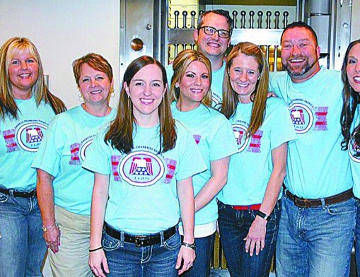 The 4th of July committee members (L to R):  Kristina Hillhouse, Betty Calley, Amanda Munson, Stephanie Walters, 
Mark Lawson , Gina Belk, Tyler Roth and Sarah McCormick.