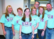 The 4th of July committee members (L to R):  Kristina Hillhouse, Betty Calley, Amanda Munson, Stephanie Walters, 
Mark Lawson , Gina Belk, Tyler Roth and Sarah McCormick.