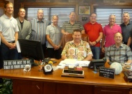 Community Builders President Greg Wolter (seated, center) with the Synchrony Bank Home Improvement Lending Board of Advisors (L to R): Larry Chavez, Albuquerque; Jason Elles of Synchrony; Frank Davis, vice president of Synchrony; Rob Lowe, New Jersey; Wesley Holms, Cincinnati; Bob Dillion, Indianapolis; Jeff Shawd of Synchrony; Larry Greene, California; Ryan Smith of Synchrony; Jeff Surratt, president of Synchrony; and (seated) Larry Meadows, Portland.