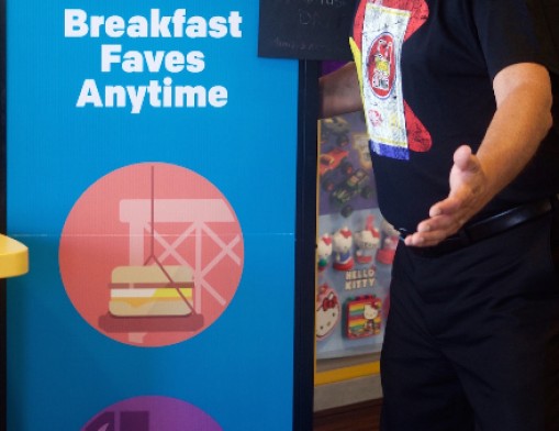 Franchisee owner Tim Rich welcomes you to the All-Day Breakfast, a major change in McDonald’s restaurants in the United States. Rich and his wife, Patty, own five 
McDonald’s locations in Green Country, which began offering a limited breakfast menu in September. 