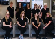 Above: Top row-Kimberly Amillion, Front Associate , Heather Skinner, RN injector, Amber Deal, Esthetician,  Kamree McCune, Spa Attendant, Becky McCune, CEO. Bottom row-Jenny Golliver, RN injector, Judi Burton, Spa Attendant, Alex Hardwick, Esthetician, Terri McAuliff, Technician Specialist.