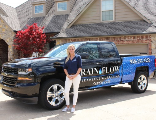 Co-Owner and Office Manager, Kandyce Mussman of Rain-Flow Seamless Guttering.