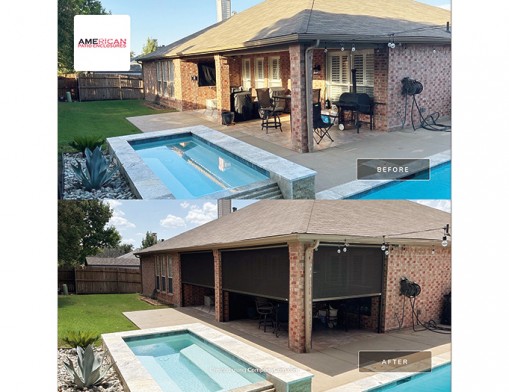 American Patio Enclosures will provide shade, privacy, and a touch of elegance for your home. Before and After photos courtesy of American Patio Enclosures, June 2026.