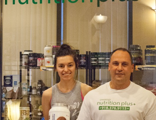 Owner Jason Gittelman and Store Manager Stephanie Webb of Owasso Nutrition Plus.