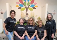 Photo caption:  (L to R) Christi Jamie, Teresa Morrison, Cheryl Cotton, Linda Daniel, and Jacque Orriols at the Painted Tree Boutique