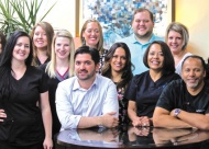 The staff of My Dentist Bixby (L to R): Vanessa Benson, Hannah Worely, Brianna Fancher, Shelby Manning, Dr. Pahlevanyan, Rebecca Gallardo, Misty Paredez, Jake Hodges, Andrea Asaro, Heather Brown, Dr. Anderson, Tiya Prince and Melody Russel.