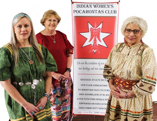 Indian Women’s Pocahontas Club Officers (L-R) are Secretary Linda Coleman, Vice President Monta Ewing, President Celeste Tillery