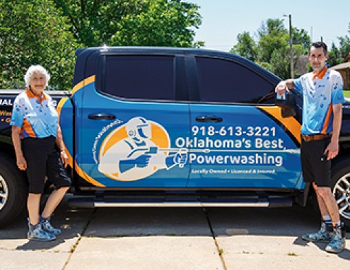 Devin and Soni Duncanson of Oklahoma’s Best Power Washing and Soft Washing Services. VN Value News Magazine & Values, Inc. photo, December 2025.