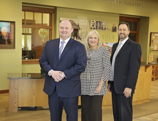 Premier Consulting Partners CEO, Russell Brown, Kelley Rash, Chairman of the Board and fourth generation family owner, AVB Bank, and Ted Cundiff, President and Chief Executive Officer,  AVB Bank.
