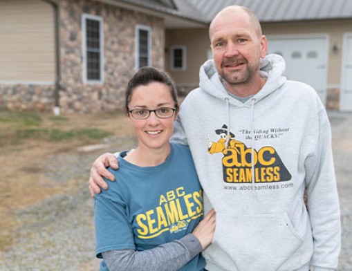 ABC Seamless owners Leanna 
and Ed Yoder.