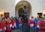 Indian Women’s Pocahontas Club intergenerational group paying tribute to Will Rogers at the 2016 Hats Off to Will event.