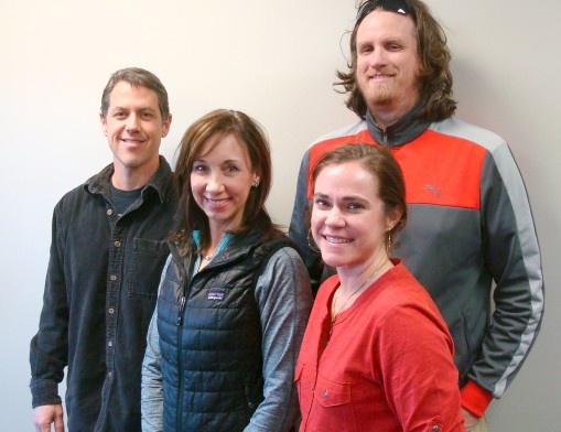 (L to R): Greg Taylor, minister, The Journey Church; Teresa McIlroy, owner, VIM 360; Ben West, communication coordinator, Kibo Group International; and Mary-Margaret Watson, runner and Kibo supporter.