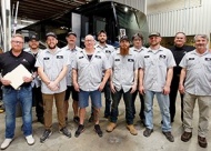 The team at Lazydays RV in Claremore is here to keep your RV running smoothly. Their expert service technicians specialize in routine maintenance, complex repairs, body work, glass replacement, motorhome repair, and much more. Front R to L: Steven Pearcy(SM), Josh Johnson, Ron Martin, Jarred Hart, Calvin Wilkins, Kenny Kraxberger. Back R to L: Jerrod Smith, Bryan Feamster, Blake Hibbs, Steve Dechamps, Kim Siex(GM)  Value News and Values, Inc. photos, April 2025.