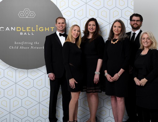 (L to R) Chris Hartshorn, patron co-chair, Lane Hartshorn, patron co-chair, Adrienne Barnett, sponsor, Billie Barnett, sponsor, Dan Eslicker, CANdlelight Ball co-chair and Anna America, CAN’s CEO. Not Pictured: Whitney Eslicker, CANdlelight Ball co-chair.
Photo By TPC Studios